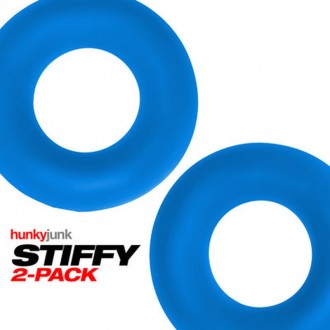 STIFFY - 2-PACK NO-ROLL COCKRINGS - TEAL ICE