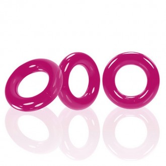 WILLY RINGS - 3-PACK STRETCHY COCKRINGS - HOT PINK