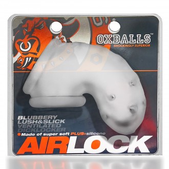 JAULA AIRLOCK - AIR-LITE VENTED CHASTITY - CLEAR ICE OXBALLS