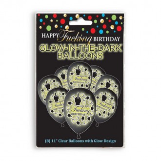 BALLONS PHOSPHORESCENTS HAPPY F'ING BIRTHDAY - LITTLE GENIE PRODUCTIONS