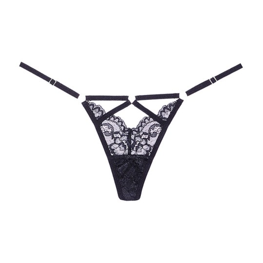 ALLURE DO NOT DISTURB - LACE THONG - BLACK