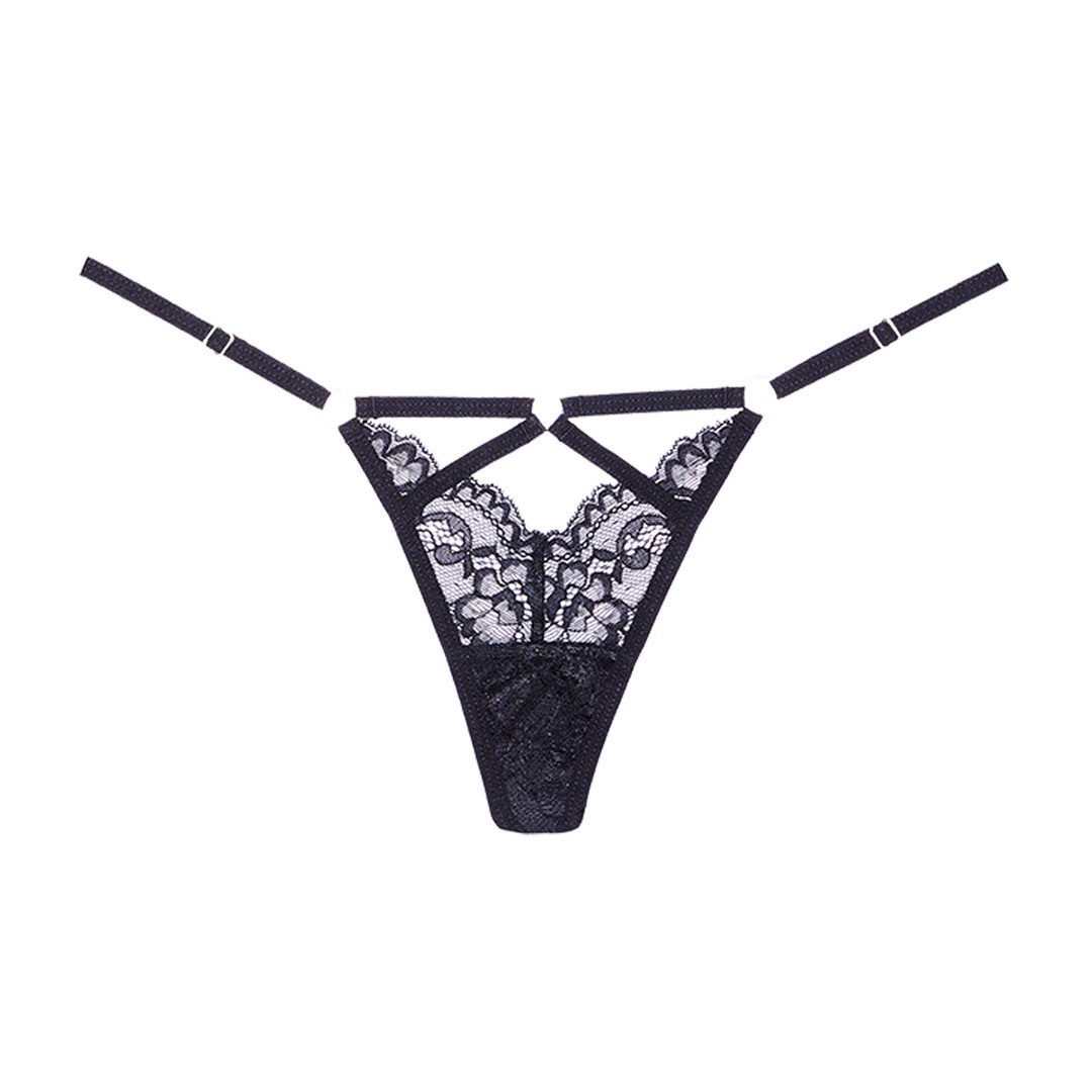 ALLURE DO NOT DISTURB - LACE THONG - BLACK