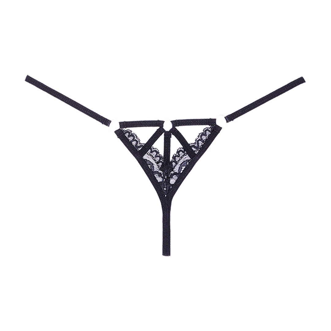 ALLURE DO NOT DISTURB - LACE THONG - BLACK