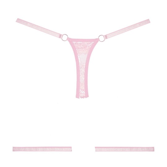 SAY IT WITH GARTERS - LACE THONG - OS - PINK