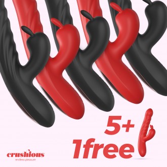 5 + 1 GRÁTIS LAPIN VIBRADOR RECARREGÁVEL RABBIT COM IMPULSO CRUSHIOUS MULTICOLOR