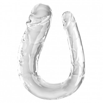 DILDO LARGE DOUBLE TROUBLE KING COCK CLEAR 17,5"