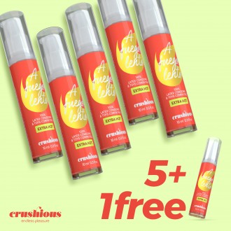 5 + 1 GRATUITO GEL LUBRICANTE A FUEGO LENTO DE EFECTO CALOR CRUSHIOUS 10ML