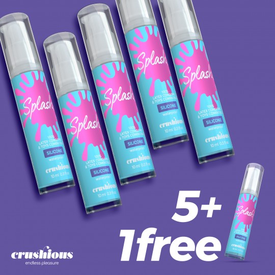 5 + 1 GRATUITO GEL LUBRICANTE SPLASH DE SILICONA CRUSHIOUS 10ML