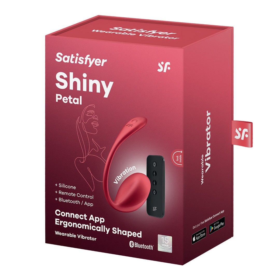 SHINY PETAL CONNECT APP - WEARABLE COUPLE VIBRATOR - RED