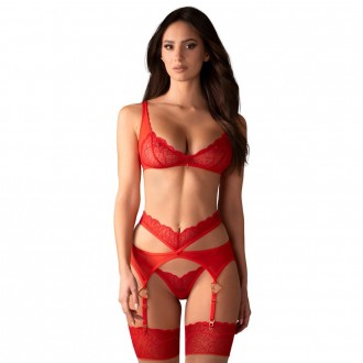 CONJUNTO DE 3 PEÇAS CUPIDE DESIR VERMELHO OBSESSIVE