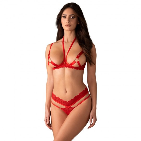 OBSESSIVE CUPIDE DESIR 2 PIECE SET RED