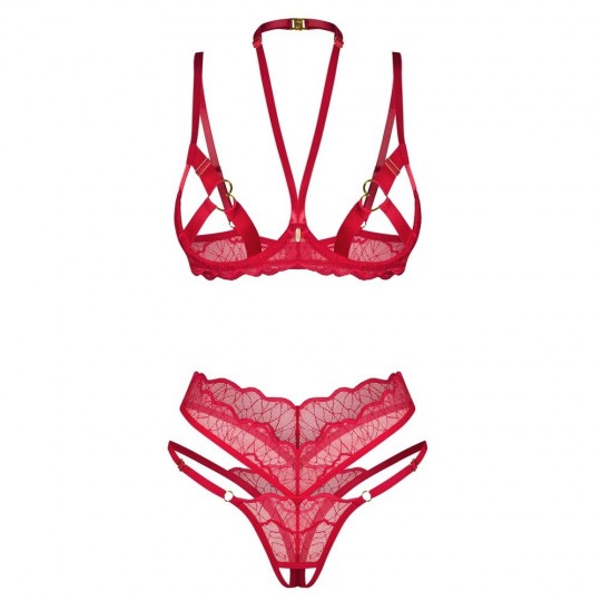 OBSESSIVE CUPIDE DESIR 2 PIECE SET RED