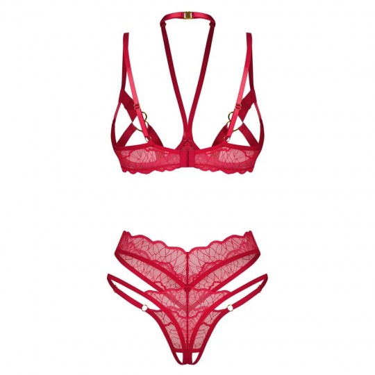 CONJUNTO DE 2 PEÇAS CUPIDE DESIR VERMELHO OBSESSIVE