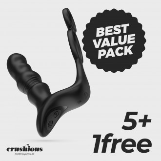 PACK 5 + 1 FREE CRUSHIOUS CRIXUS PROSTATE VIBRATOR WITH REMOTE CONTROL