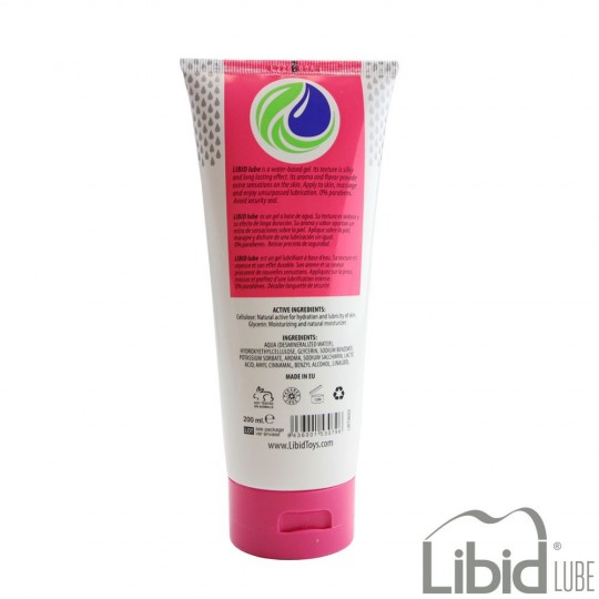 LUBRIFICANTE À BASE DE ÁGUA COM AROMA A MORANGO LIBID LUBE 200ML