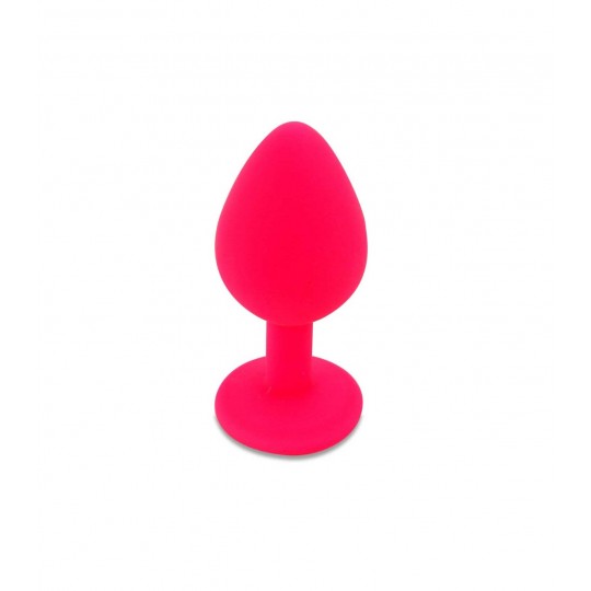 CANDY LUST SILICONE ANAL PLUG WITH PINK JEWEL