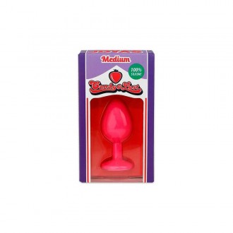 CANDY LUST SILICONE ANAL PLUG WITH PINK JEWEL