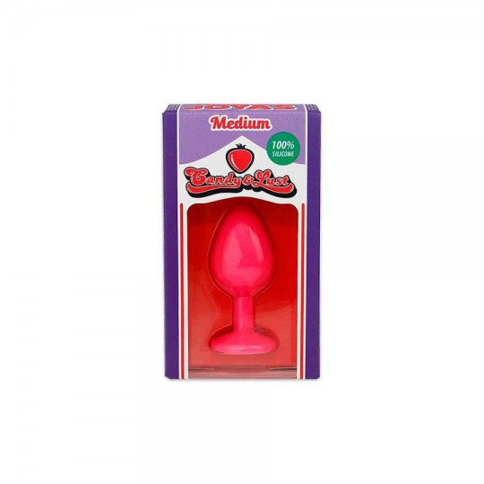 CANDY LUST SILICONE ANAL PLUG WITH PINK JEWEL