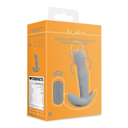 ROTATING PROSTATE STIMULATOR WITH REMOTE CONTROL - GOTHAM GREY