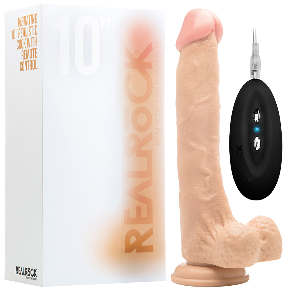 DILDO REALISTICO CON TESTICOLI REALROCK 10 &quot; BIANCO