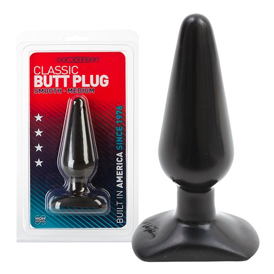 PLUG ANAL DOC JOHNSON CLASSIC BUTT PLUG NEGRO MEDIUM