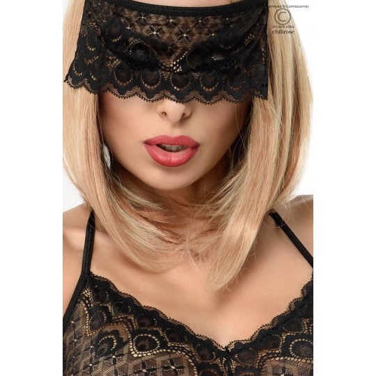 BODY WITH BLINDFOLD AND GLOVES CR-3882 BLACK