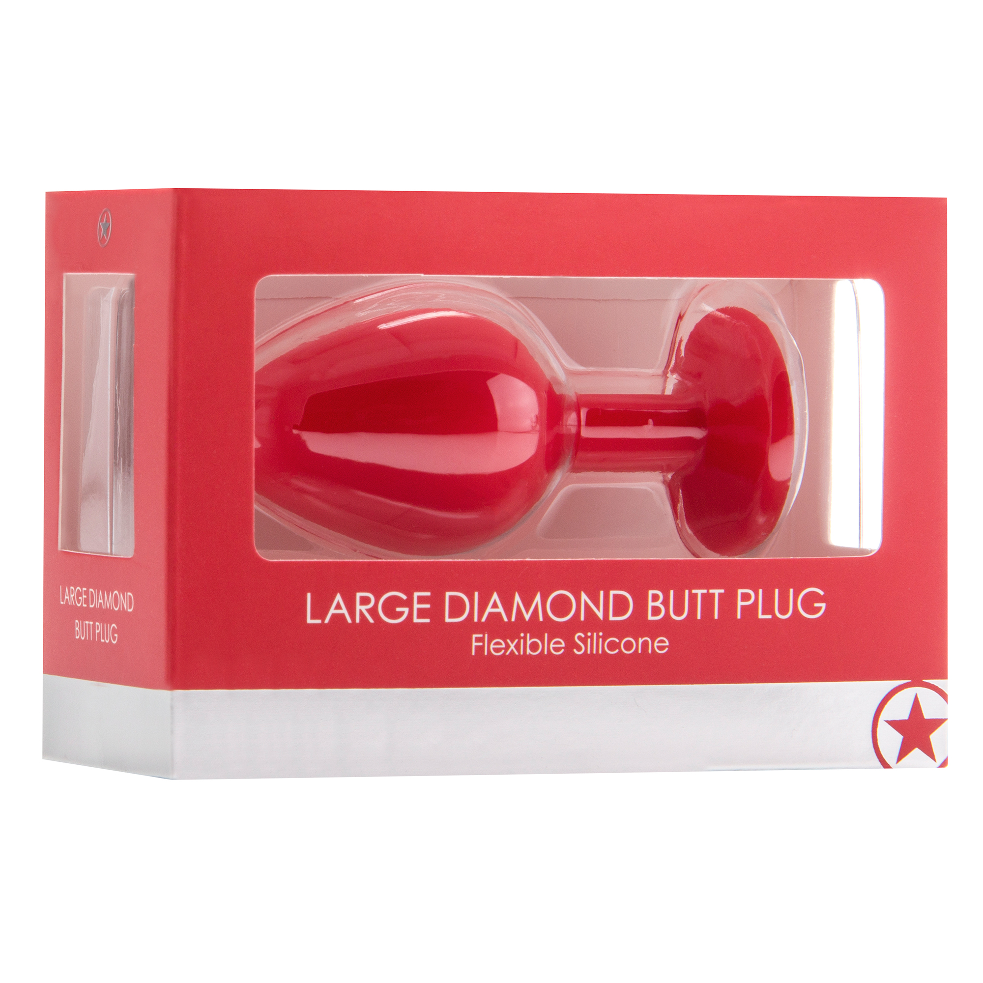 PLUG ANAL DIAMOND BUTT PLUG MÉDIO VERMELHO