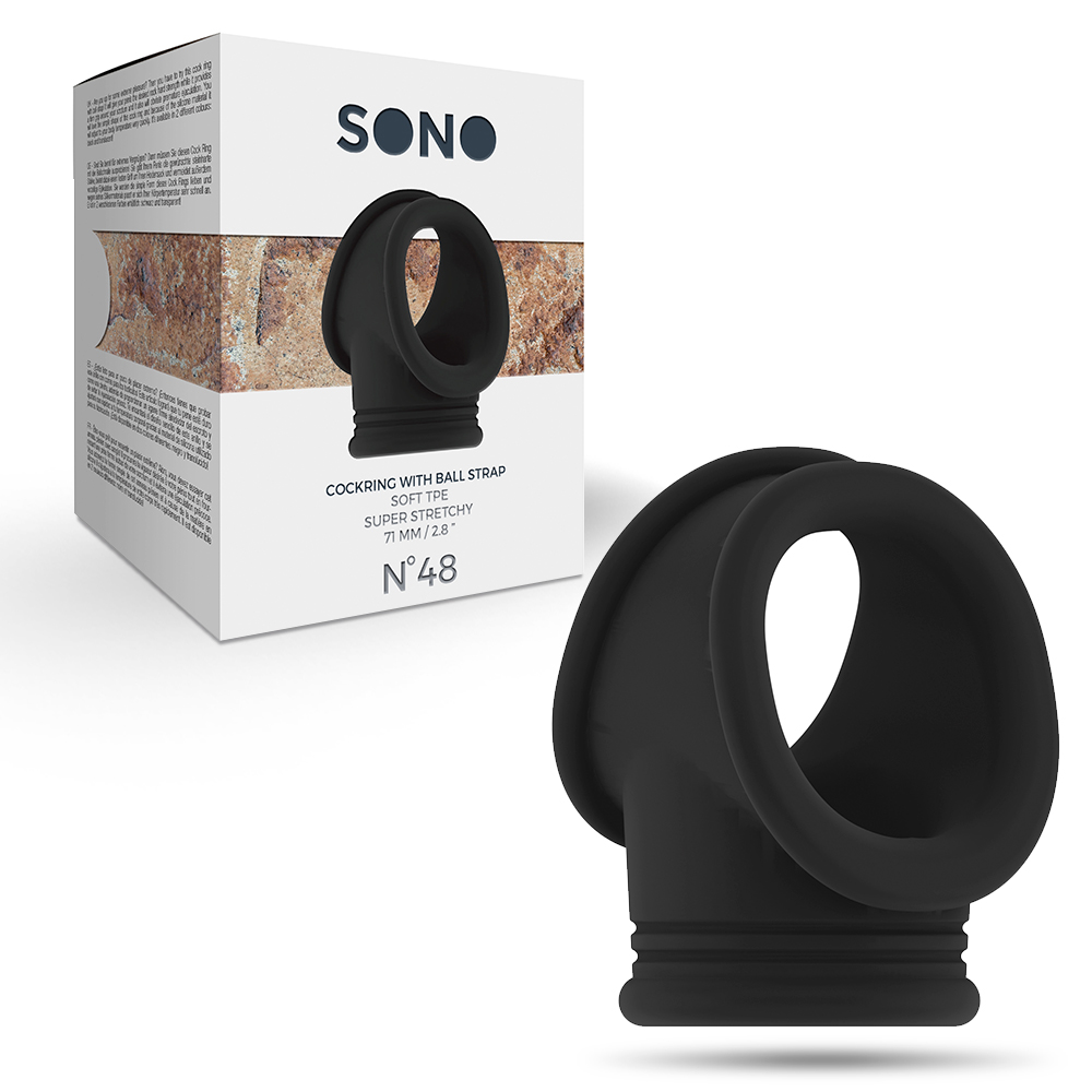 Anello per pene con cinturino per testicoli Sleep N-Black 48