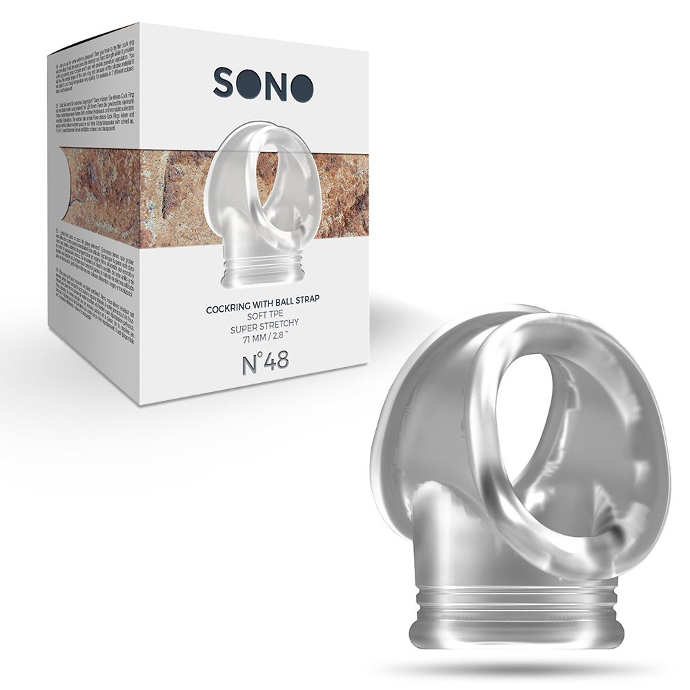 Anello trasparente per pene con cinturino per testicoli Sleep N ~ 48