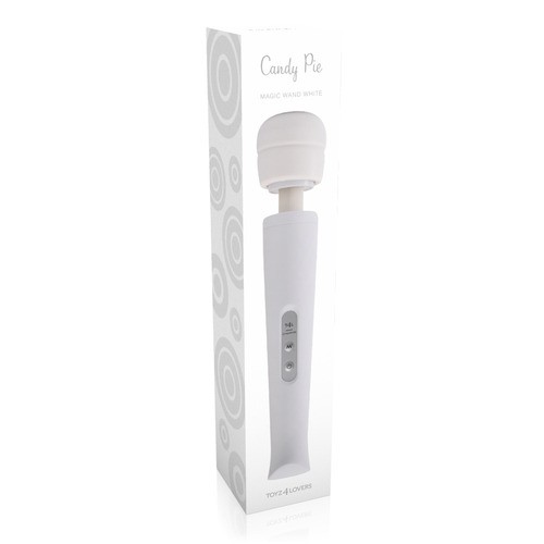 MASSAJADOR COM CARREGADOR USB CANDY PIE MAGIC WAND BRANCO