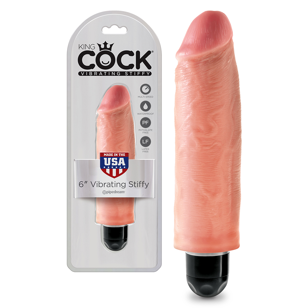 VIBRADOR REALÍSTICO KING COCK VIBRATING STIFFY 6” BRANCO