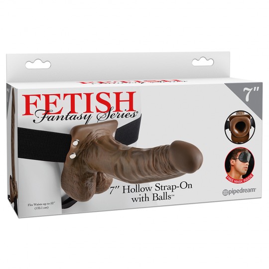 FETISH FANTASY SERIES 7&quot; HOLLOW STRAP-ON MULATTO