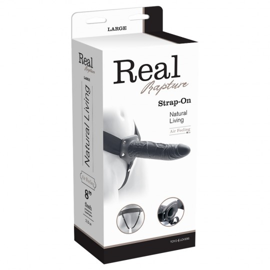 STRAP-ON HUECO REAL RAPTURE AIR FEELING 8&quot; NEGRO