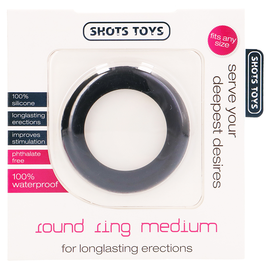 ANEL PARA O PÉNIS ROUND RING MEDIUM PRETO