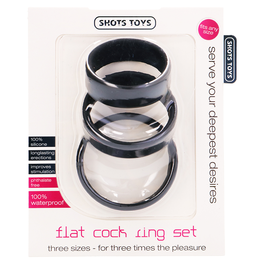 ANELLI DEL PENE SET PIATTO COCK RINGS SET NERO