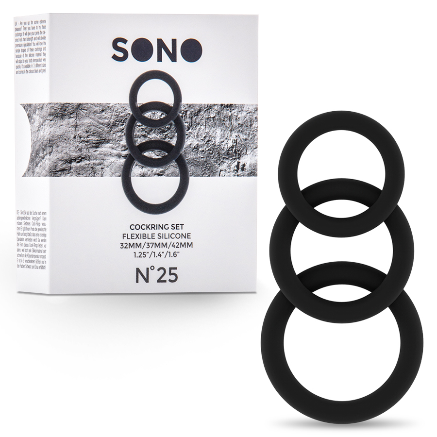 Anello set per pene Sonno N cockring set Nero cockring set