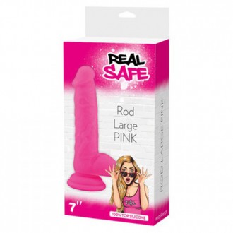 REAL SAFE ROD LARGE REALISTIC DILDO PINK