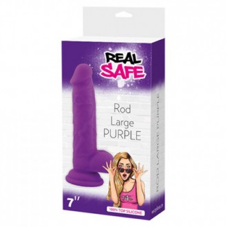 REAL SAFE ROD LARGE REALISTIC DILDO PURPLE