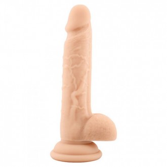 DILDO REALISTA REAL SAFE ROD SLIM BRANCO 