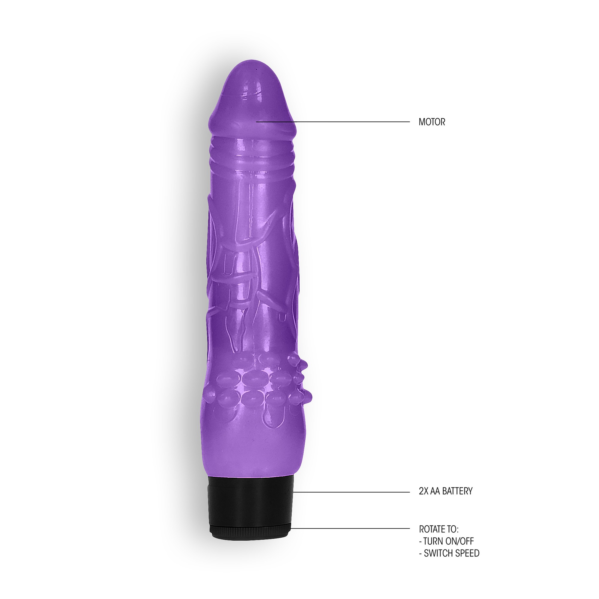 DILDO REALISTICO 8 &quot; GRASSO VIBE GC VIOLA