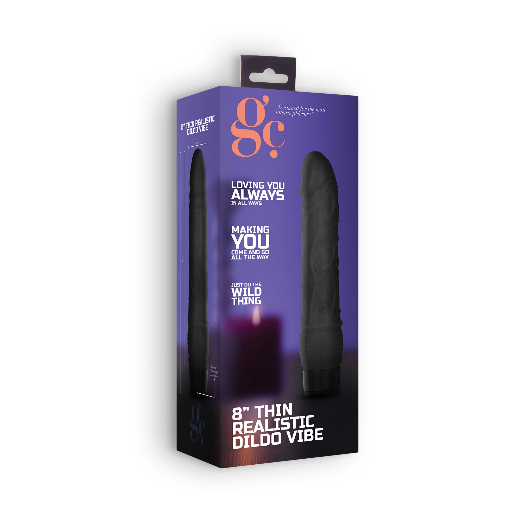 VIBRADOR REALISTA 8&quot; THIN VIBE GC NEGRO