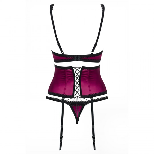 OBSESSIVE 861-SEG SET AND THONG BORDEAUX