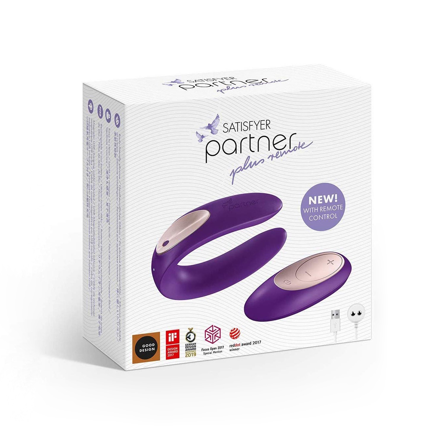 VIBRADOR PARA PAREJAS PARTNER PLUS REMOTE CON MANDO Y CARGADOR USB