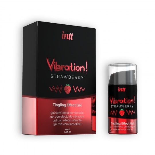 GEL COM VIBRAÇÃO VIBRATION MORANGO INTT 15 ML