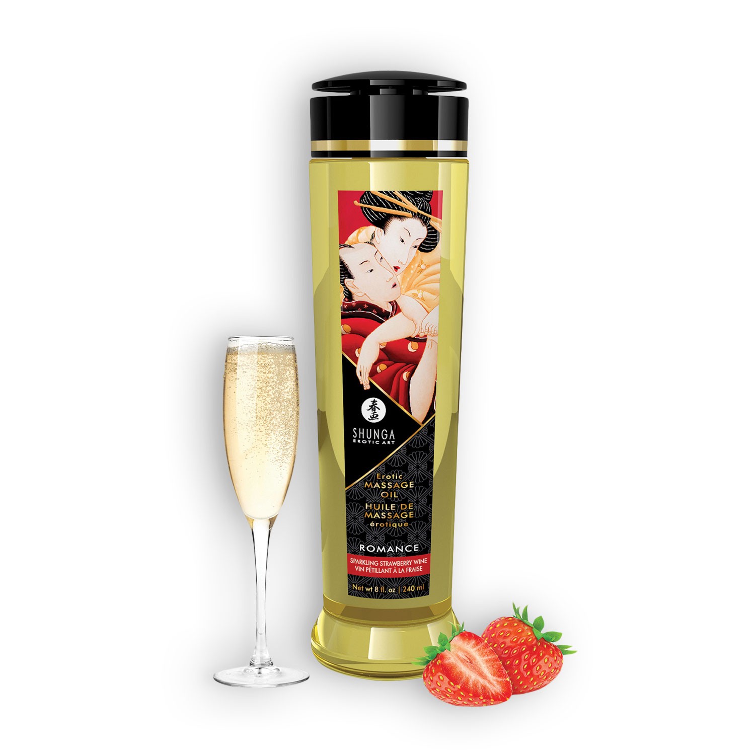 ACEITE DE MASAJE SHUNGA ROMANCE FRESA 240ML