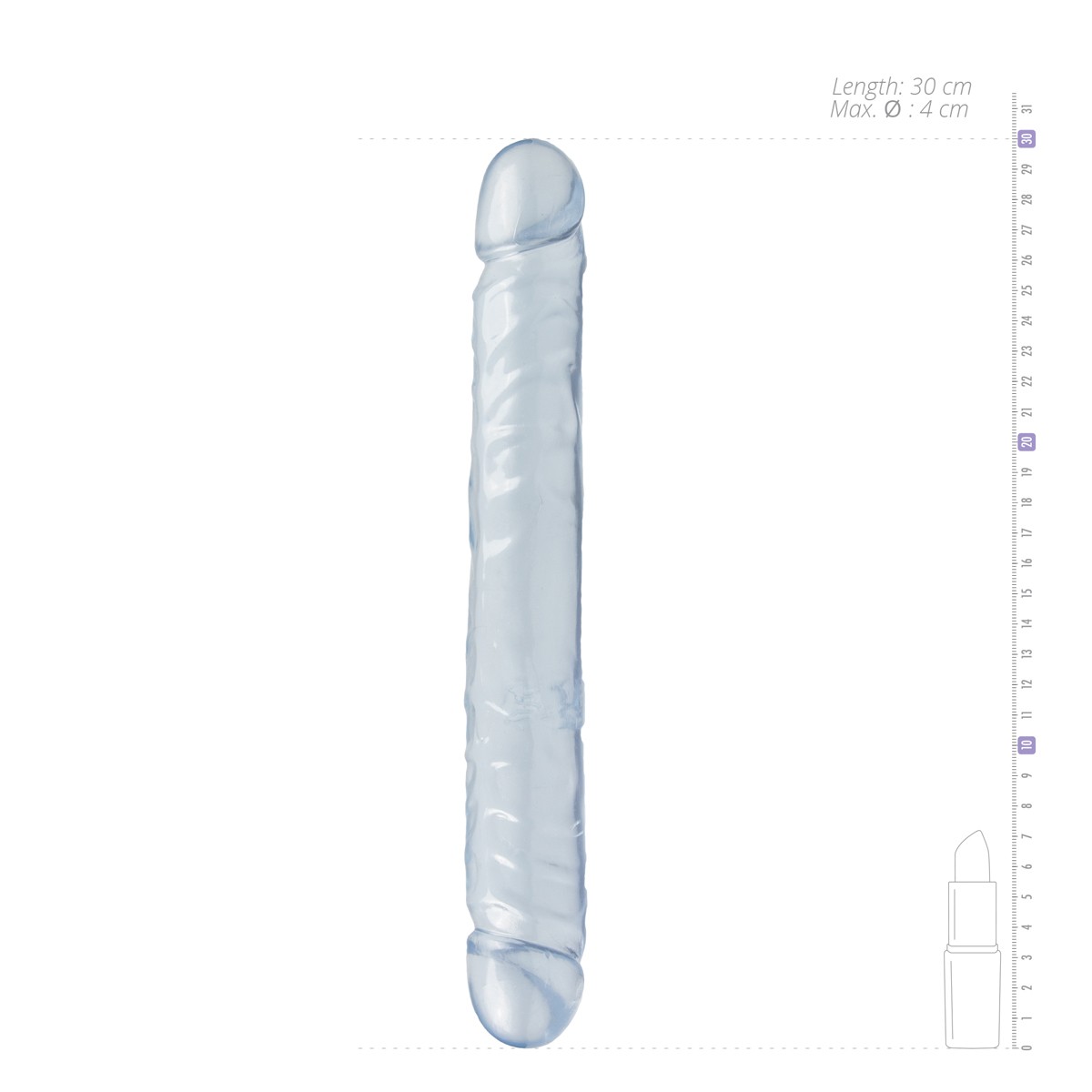 DOPPIO DILDO JR. DOPPIO DONG 12 &quot; TRASPARENTE