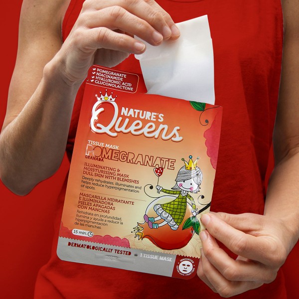 NATURE&#039;S QUEENS ILLUMINATING FACIAL TISSUE MASK POMEGRANATE 25ML