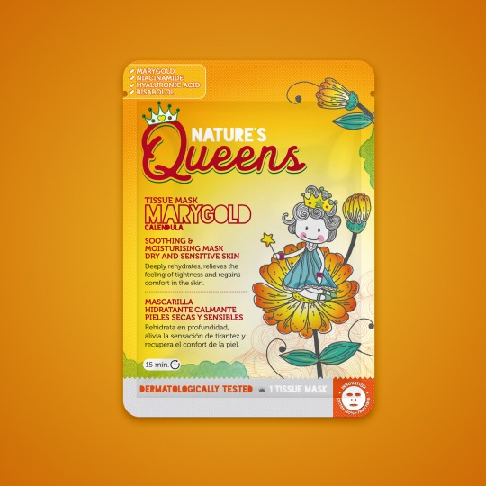 NATURE&#039;S QUEENS SOOTHING FACIAL TISSUE MASK MARYGOLD 25ML