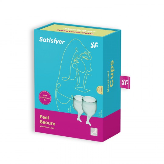 CONJUNTO DE 2 COPOS MENSTRUAIS FEEL SECURE SATISFYER VERDE ESCURO