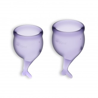 FEEL SECURE 2 MENSTRUAL CUPS SET SATISFYER LILAC